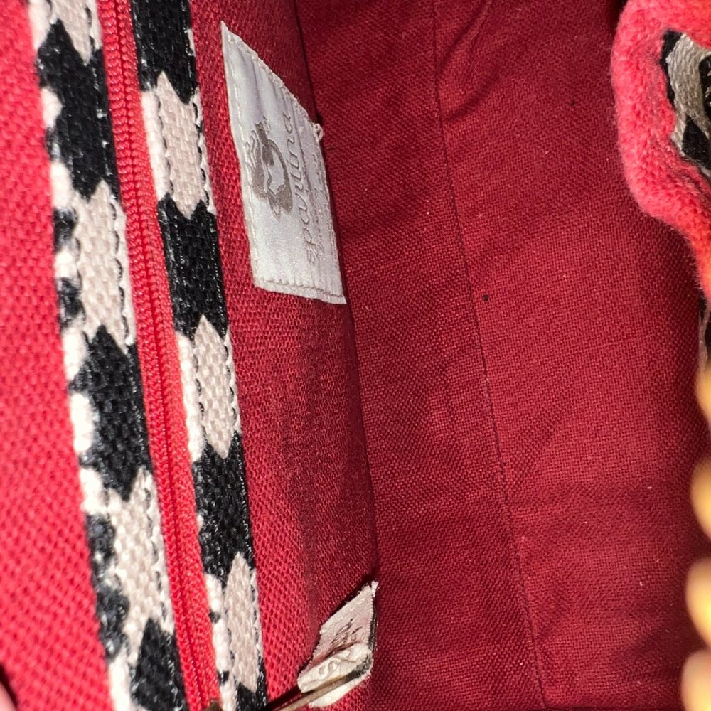 NWOT Spartina 449 Black Leather and Linen bag - Picture 5 of 7